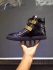 Giuseppe Zanotti Double Gold Bar Latch Clasp Leather High Top Sneakers in all black